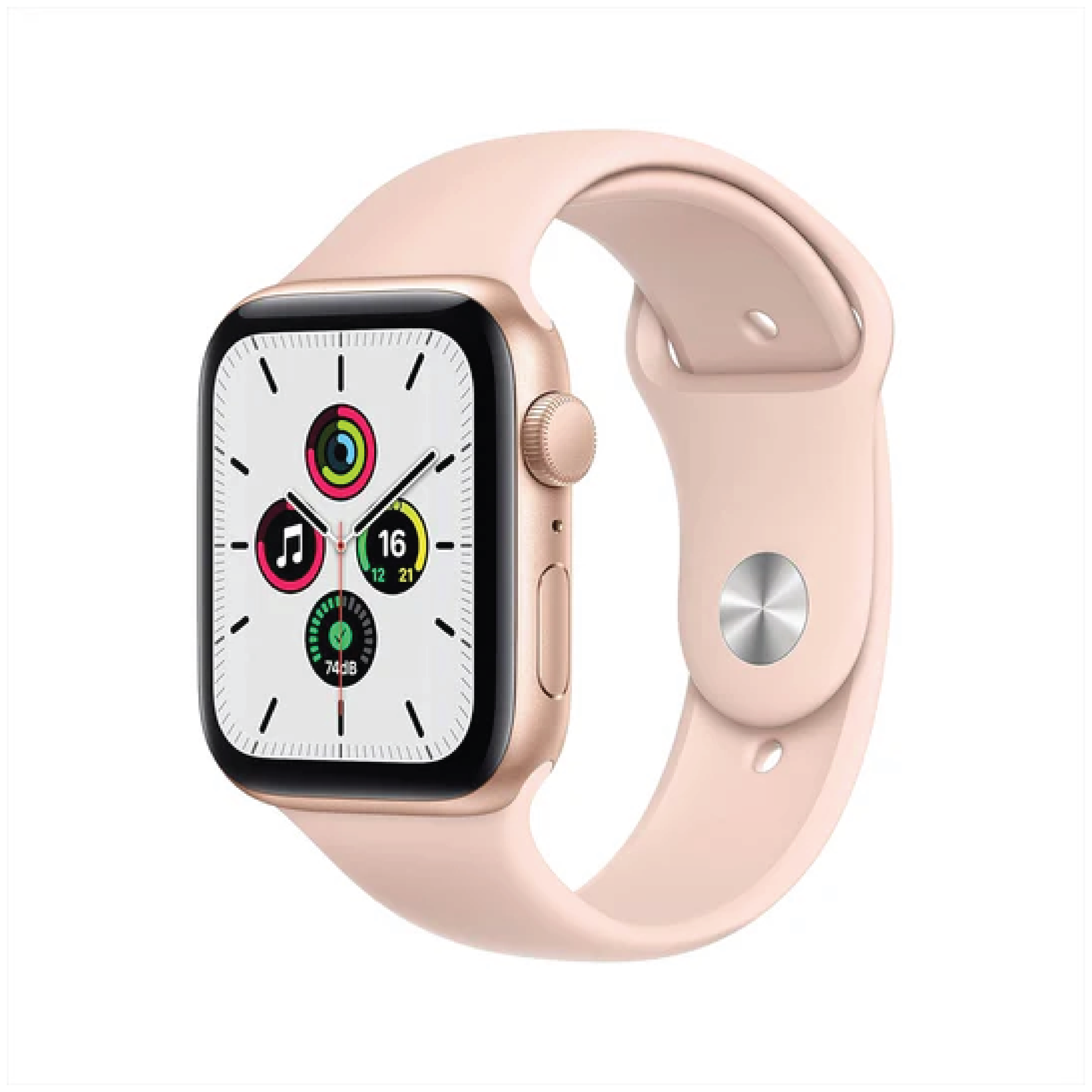 Apple Watch SE GPS + Cellular, 44mm Gold Aluminium Case with Pink Sand Sport Band - Regular