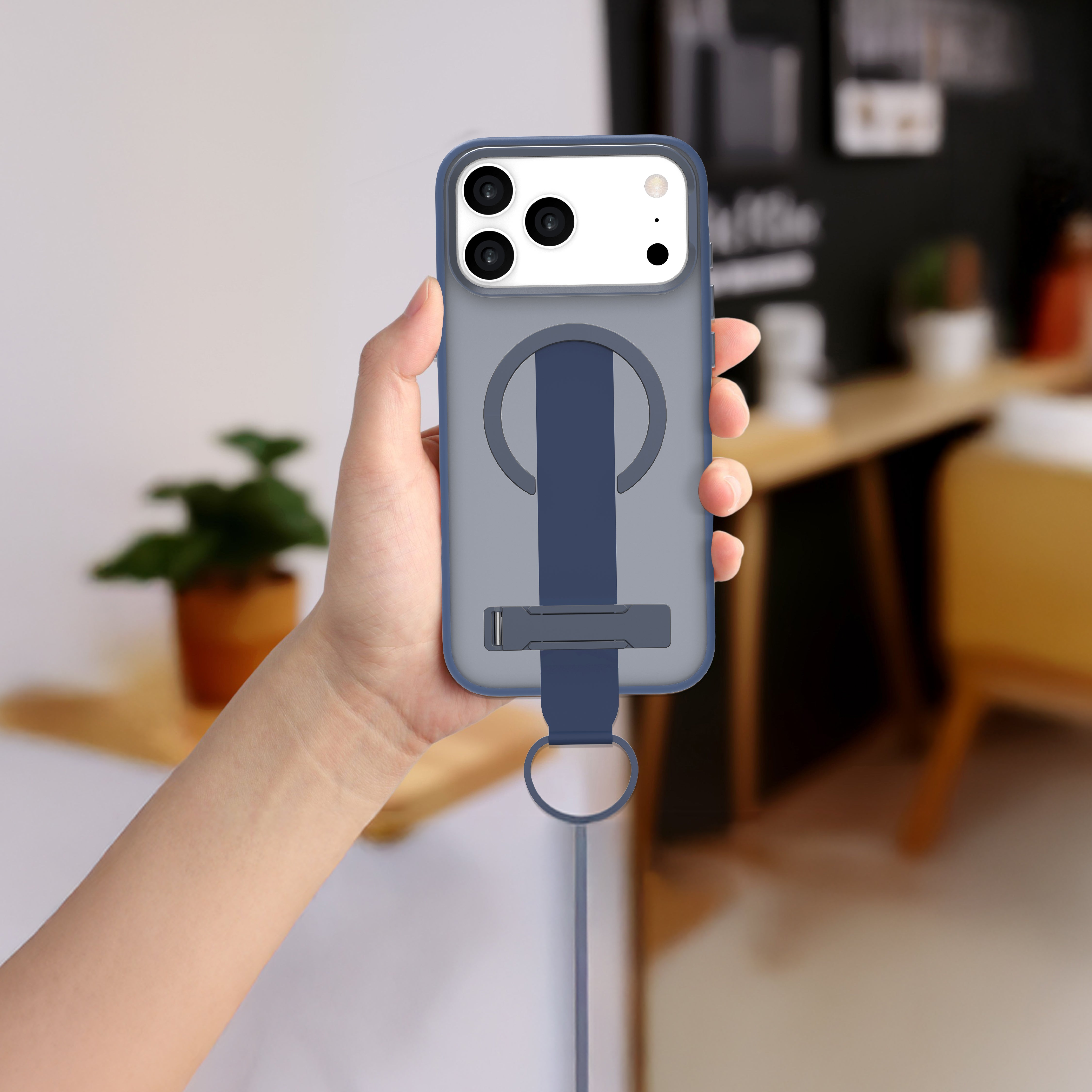 LZEL MagMatte Grip Case for iPhone 17 Pro Max | Blue