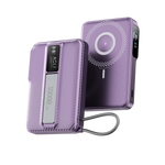 بطارية متنقلة Magcrest Flow من أسلي جلوبال 5 في 1 لاسلكي 10000 مللي أمبير بتقنية PD مع منفذي Type-C | بنفسجي