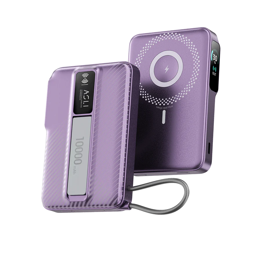 Asli Global Magcrest Flow 5-in-1 Magnetic 10000mAh PD Wireless Power Bank