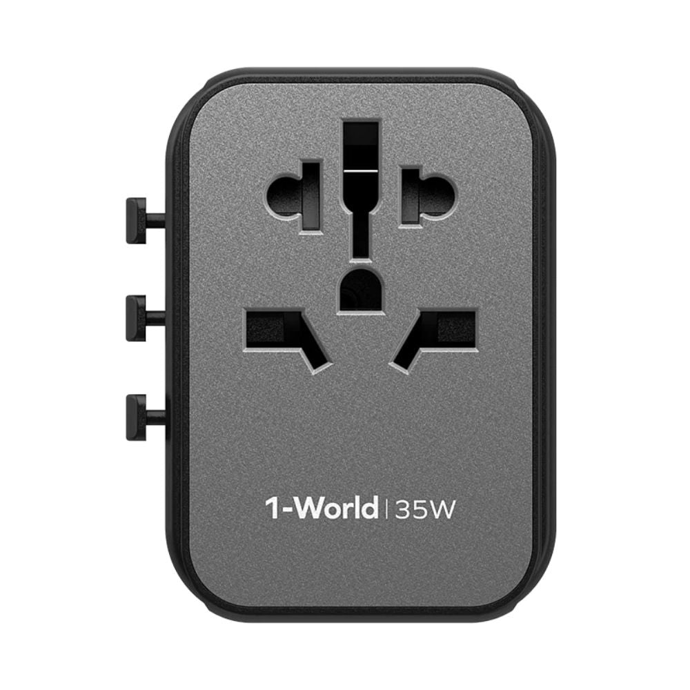 Momax 1-World PD 35W 5 Ports + AC Travel Adapter Black