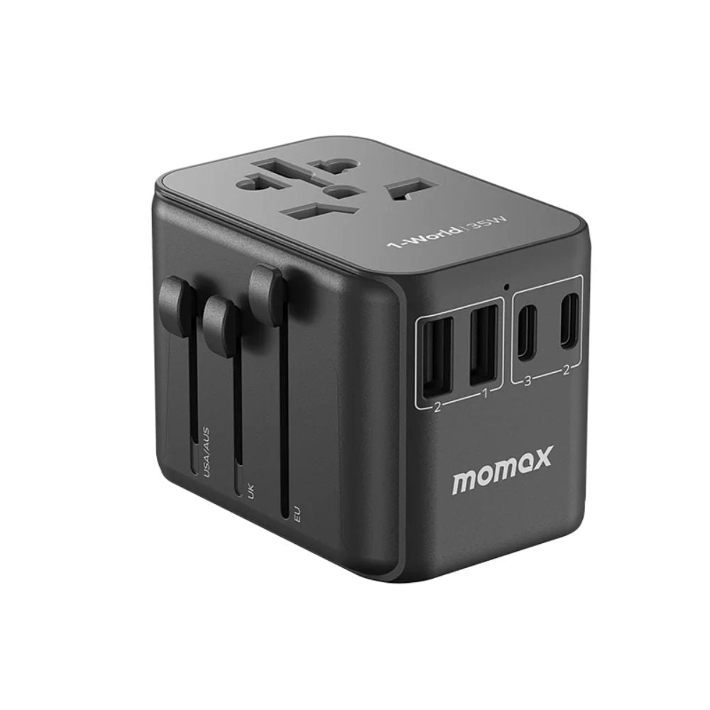 Momax 1-World PD 35W 5 Ports + AC Travel Adapter Black