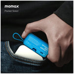 بطارية شحن متنقلة 1-باور ميني 5000 مللي أمبير/ساعة مدمجة قابلة للطي بمنفذ USB-C من Momax | أزرق
