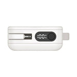 باور بانك Momax 1-Power Vital بسعة 10000mA بكيبل مدمج Usb-C و Lightning | أبيض