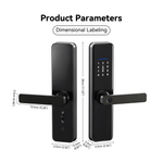 LZEL ZYNTRA Smart Door Lock with Alarm & Tuya App Control | Black