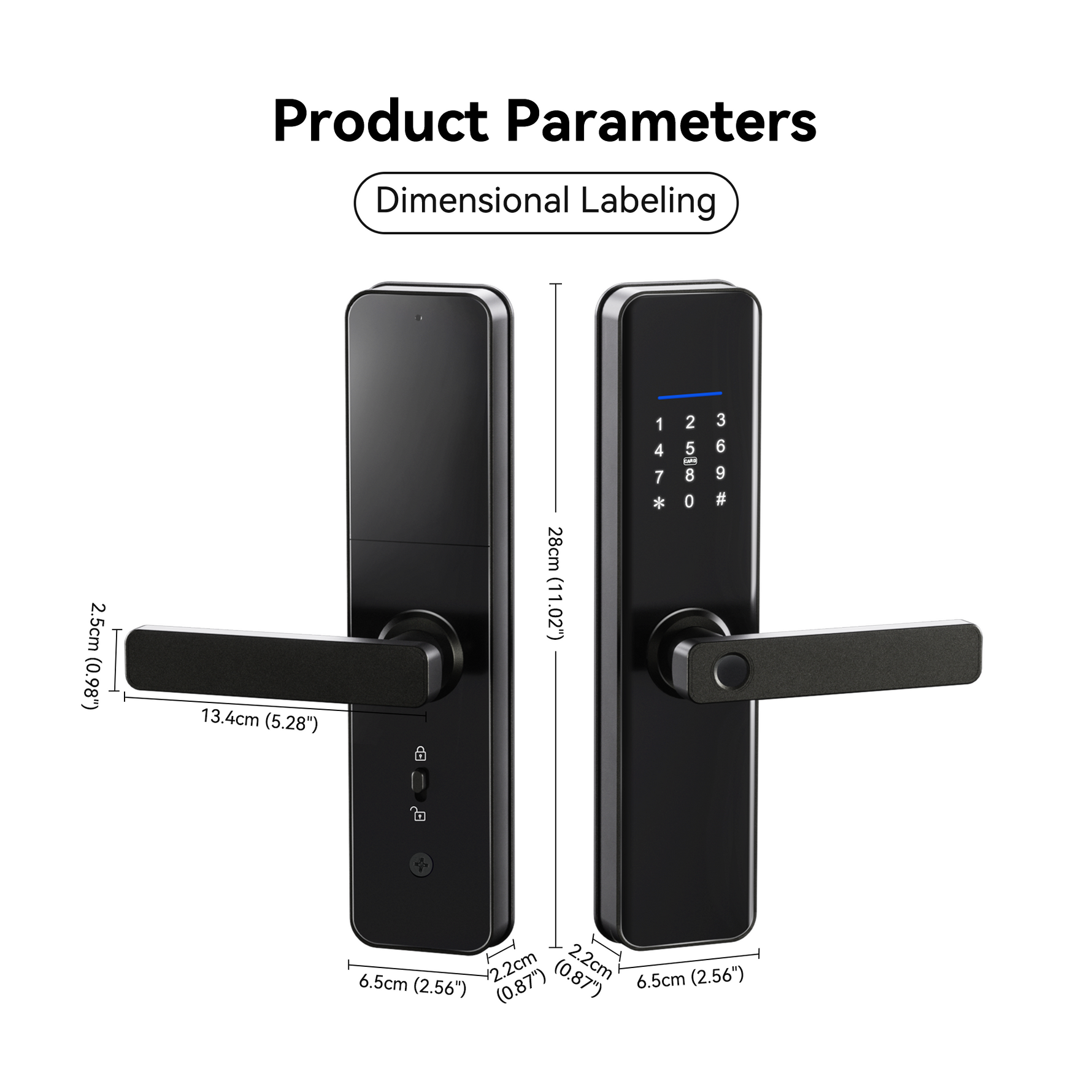 LZEL ZYNTRA Smart Door Lock with Alarm & Tuya App Control | Black