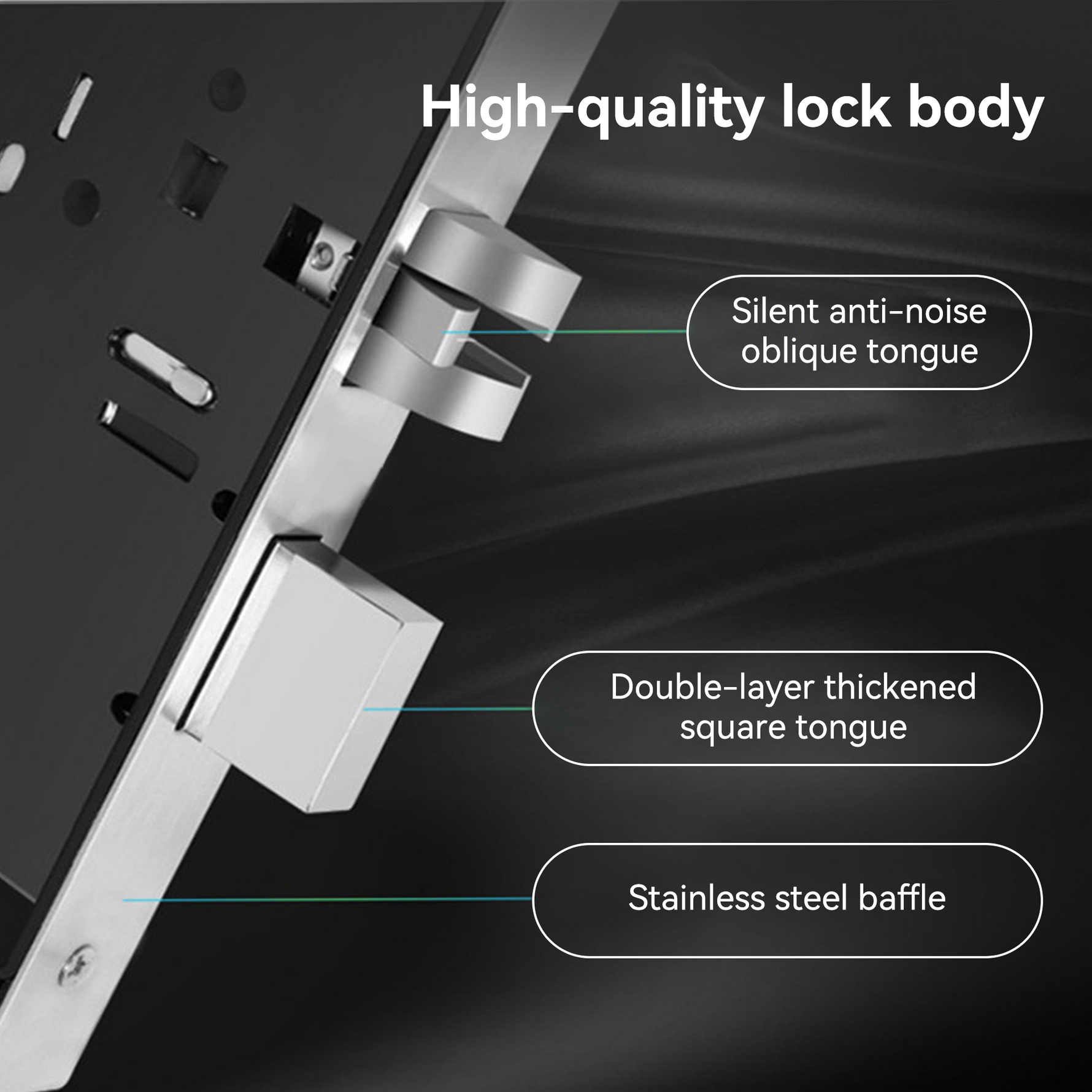 LZEL ZYNTRA Smart Door Lock with Alarm & Tuya App Control | Black