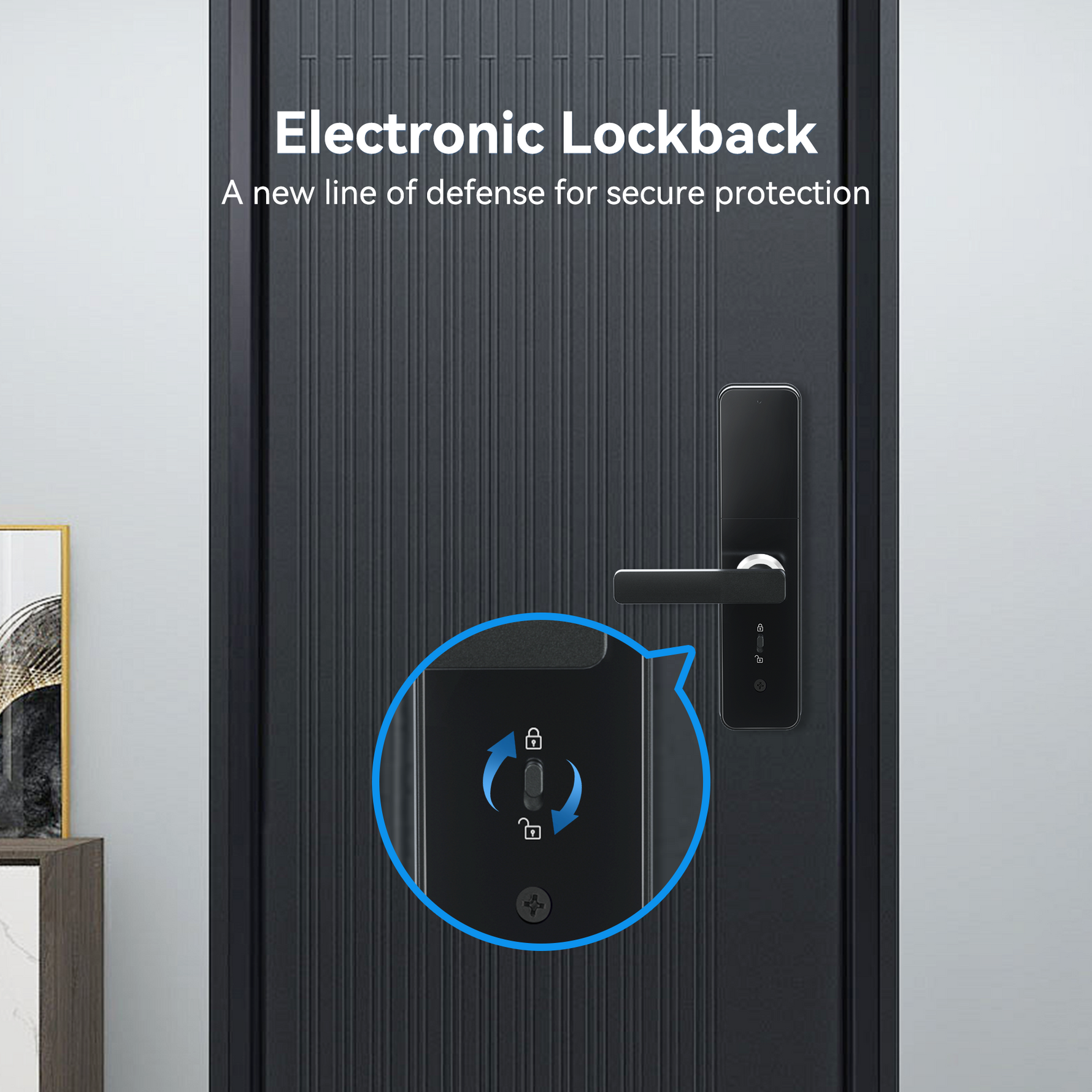 LZEL ZYNTRA Smart Door Lock with Alarm & Tuya App Control | Black