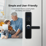 LZEL ZYNTRA Smart Door Lock with Alarm & Tuya App Control | Black
