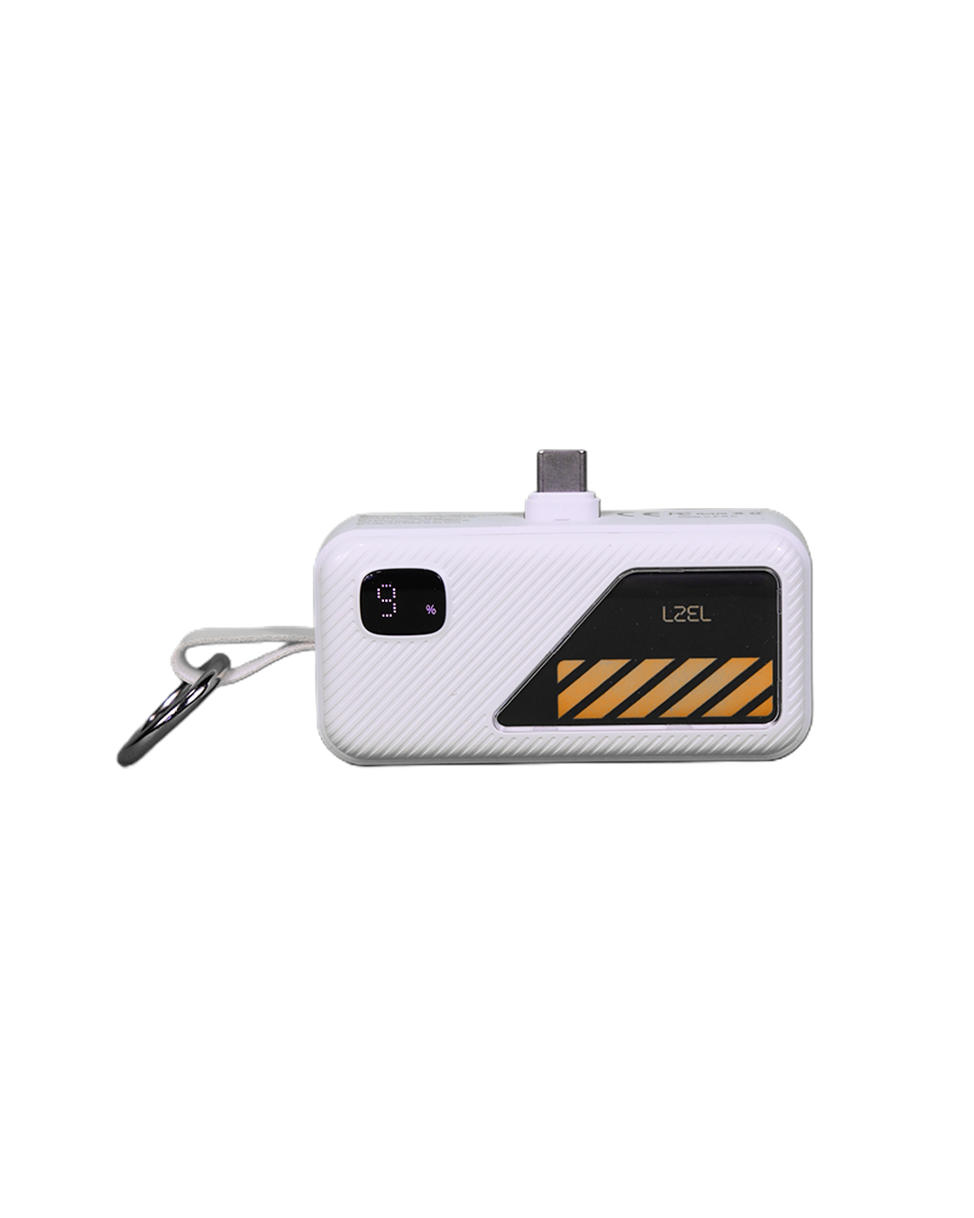 LZEL NanoFlux Charger Mini – 5,000mAh PD Type-C Power Bank with Built-in Lightning Cable | White