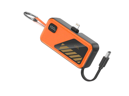 LZEL NanoFlux Charger Mini – 5,000mAh PD Lightning Power Bank with Built-in Type-C Cable