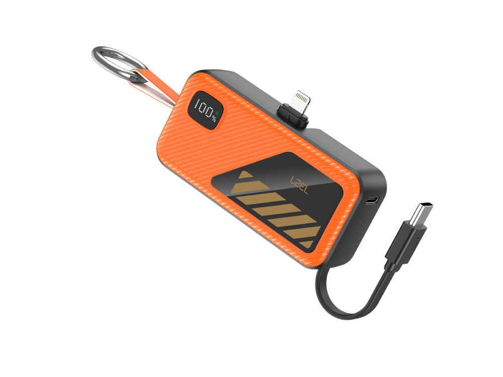 بطارية شحن من ليزل – NanoFlux Charger Mini بسعة 5000 مللي أمبير، يدعم تقنية الشحن السريع PD ومنفذ Lightning ، مزوّد بكابل Type-C مدمج