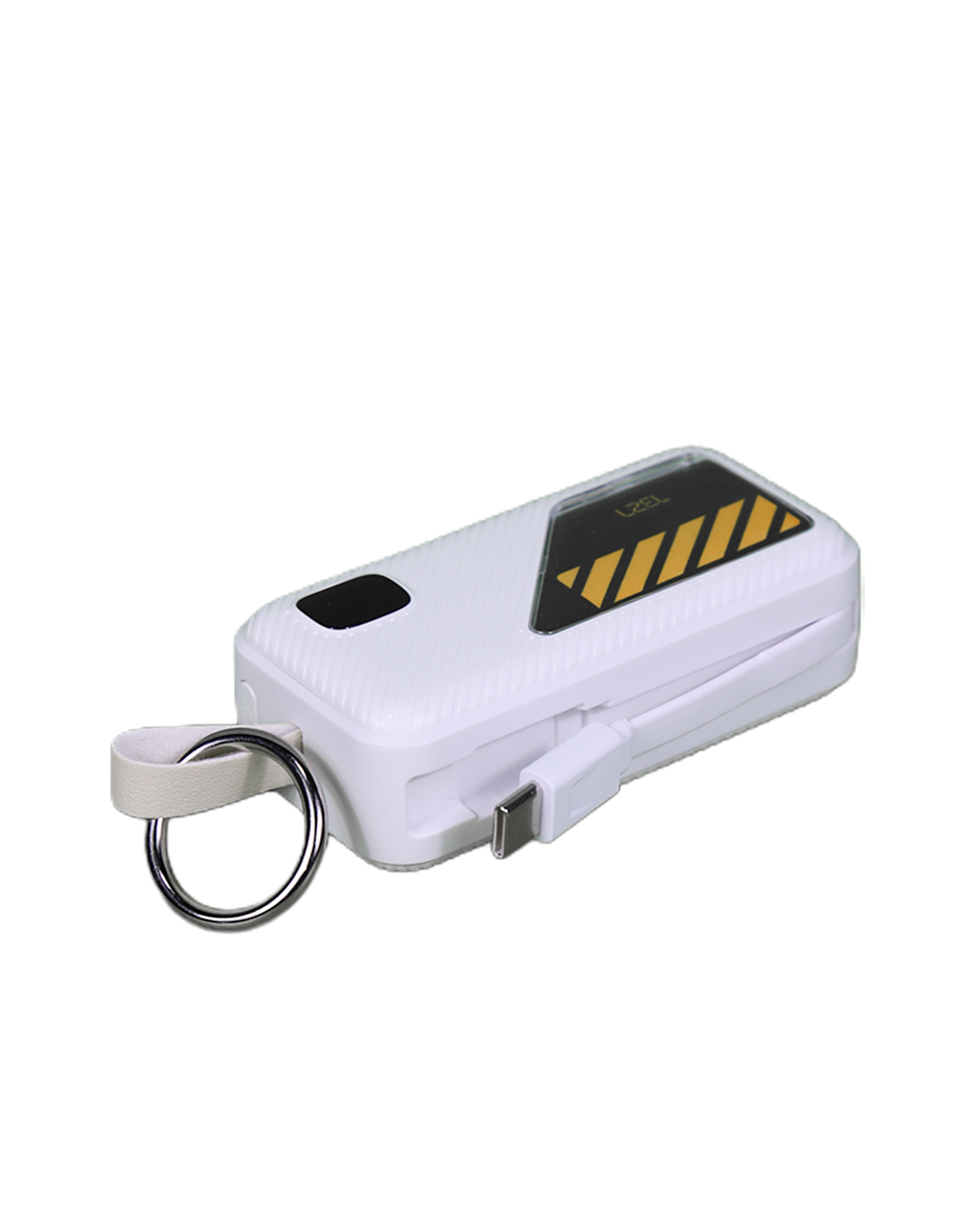LZEL NanoFlux Charger Mini – 5,000mAh PD Lightning Power Bank with Built-in Type-C Cable | White