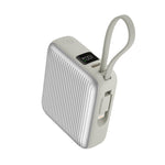 Neurode Sync  بطارية شحن متنقلة محمولة من ليزل PD بسعة 10,000 مللي أمبير بقوة 22.5 واط مع كيبل مدمج | فضي