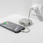 Neurode Sync  بطارية شحن متنقلة محمولة من ليزل PD بسعة 10,000 مللي أمبير بقوة 22.5 واط مع كيبل مدمج | فضي