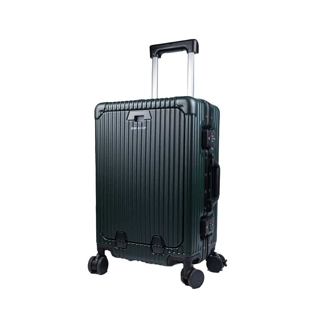 90 Percent 4 Wheels ABS Aluminum Frame 20 Inch Suitcase | Dark Green