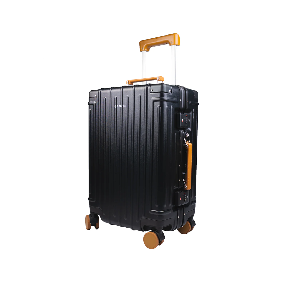 90 Percent 4 Wheels ABS Aluminum Frame 20 Inch Suitcase | Black