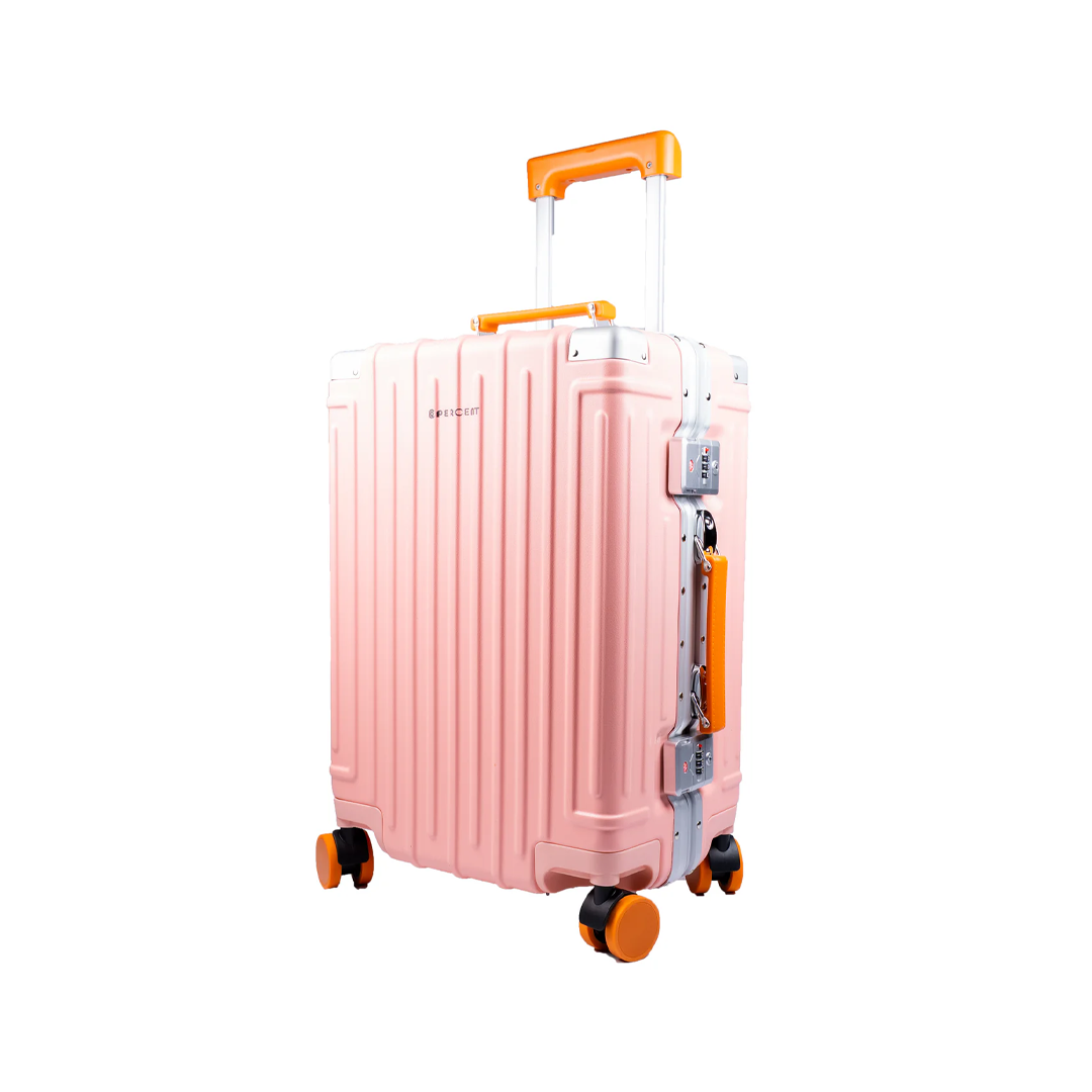 90 Percent 4 Wheels ABS Aluminum Frame 20 Inch Suitcase | Pink