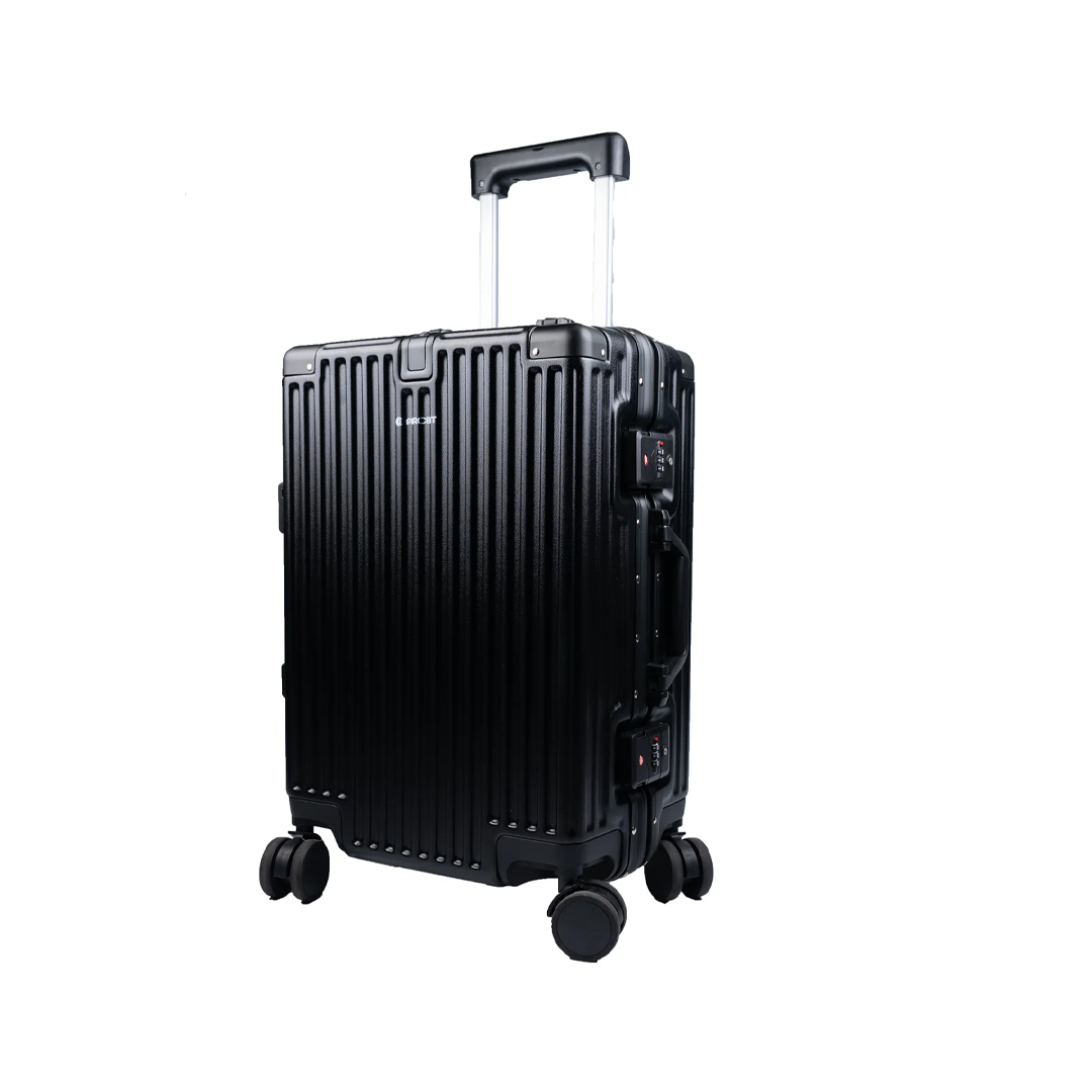 90 Percent 4 Wheels ABS Aluminum Frame 20 Inch Suitcase | Black