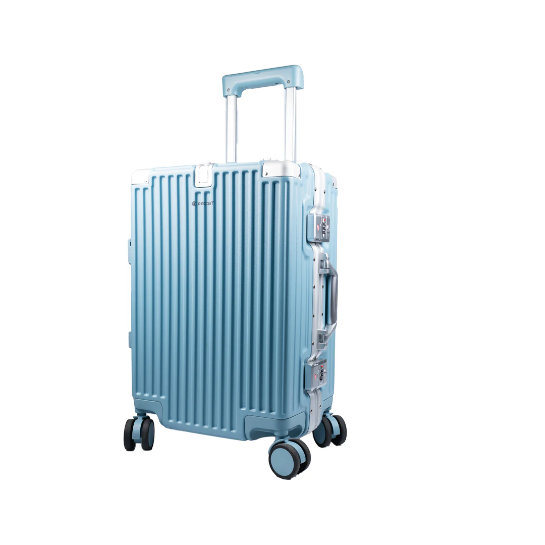 90 Percent  4 Wheels ABS Aluminum Frame 20 Inch Suitcase | Blue
