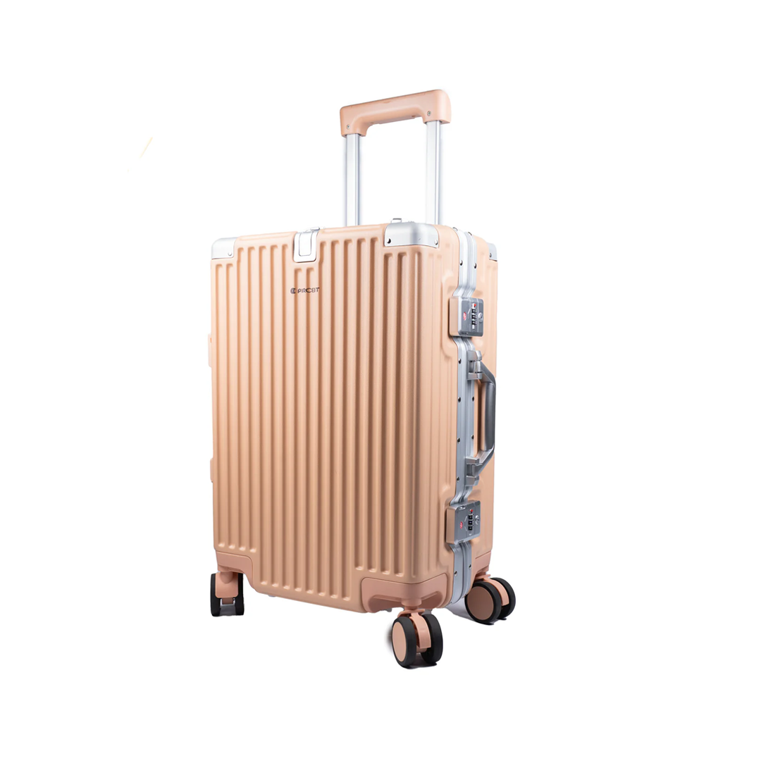 90 Percent 4 Wheels ABS Aluminum Frame 20 Inch Suitcase | Rose Pink