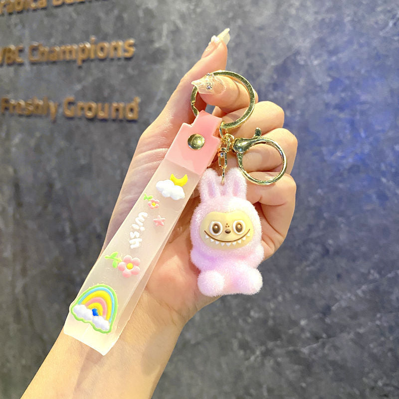 Monster Keychain with Strap – Cute Face Doll | Mixed Color