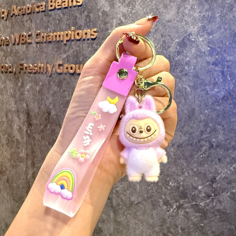 Monster Keychain with Strap – Cute Face Doll | Mixed Color