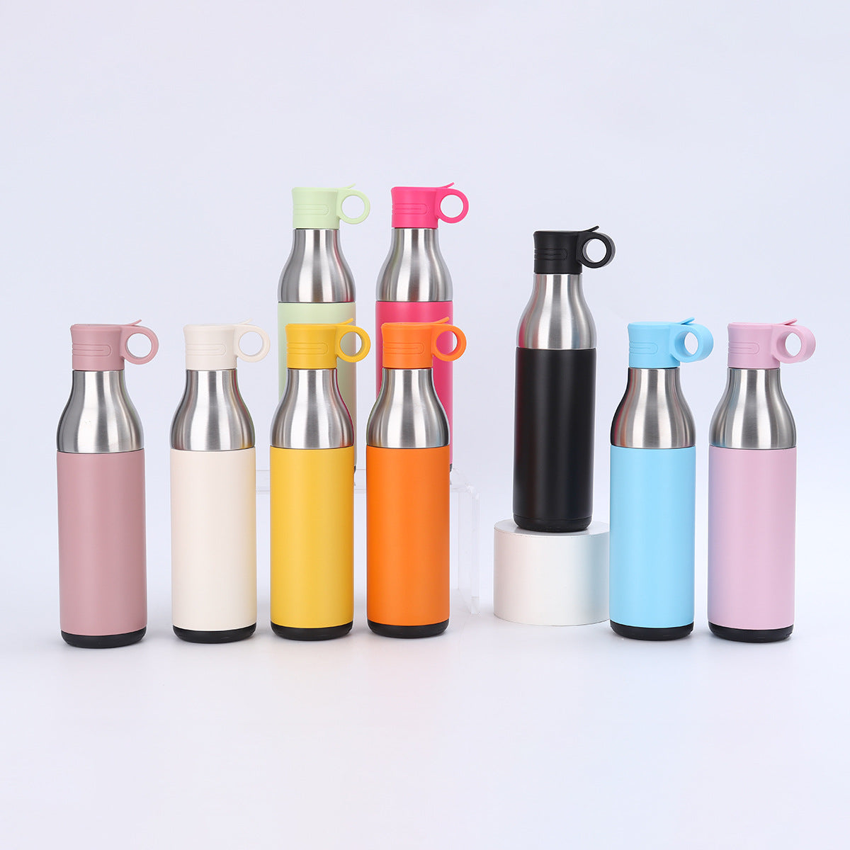 LZEL Natura Elva Vacuum Bottle Dual 400 mL + 400 mL | Hot Pink Aluminum