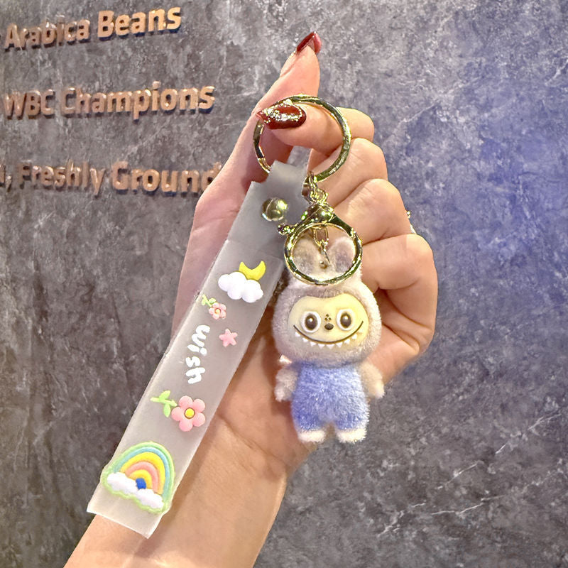 Monster Keychain with Strap – Cute Face Doll | Mixed Color