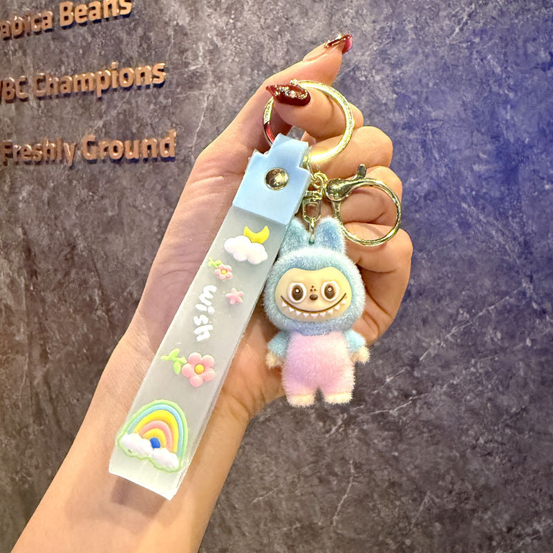 Monster Keychain with Strap – Cute Face Doll | Mixed Color
