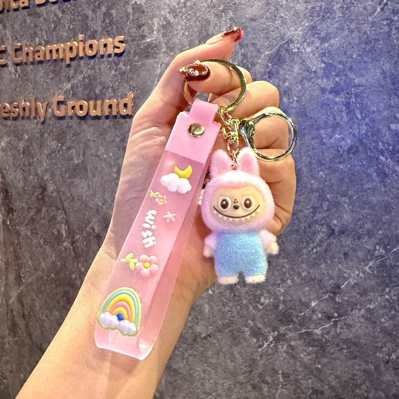 Monster Keychain with Strap – Cute Face Doll | Mixed Color