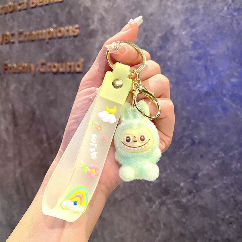 Monster Keychain with Strap – Cute Face Doll | Mixed Color