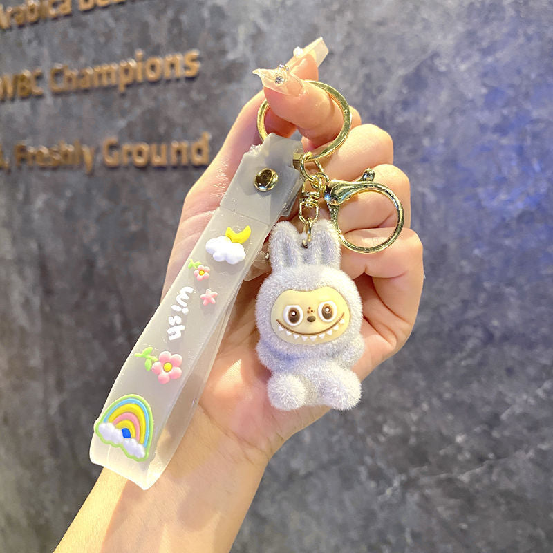 Monster Keychain with Strap – Cute Face Doll | Mixed Color
