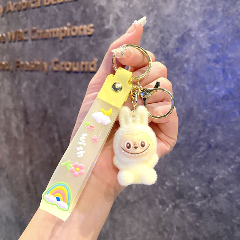 Monster Keychain with Strap – Cute Face Doll | Mixed Color