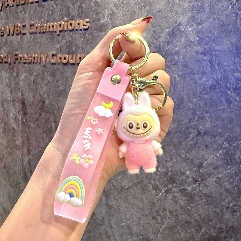 Monster Keychain with Strap – Cute Face Doll | Mixed Color
