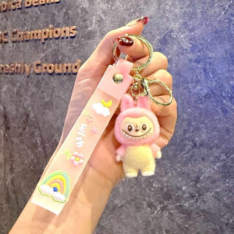 Monster Keychain with Strap – Cute Face Doll | Mixed Color