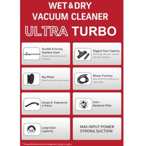 Orca 2300W 30 Liters Capacity, Drum Vacuum Cleaner