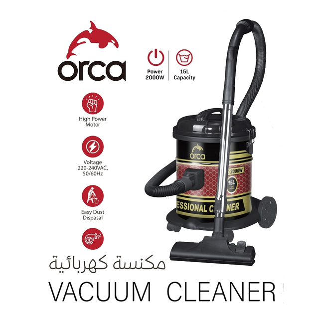 Orca Drum Vacuum Cleaner 15L - 2000W