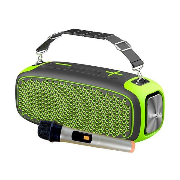 WIWU Wireless Speaker with Wireless Microphone P16 MAX - Black + yellow Green - (P16 MAX)