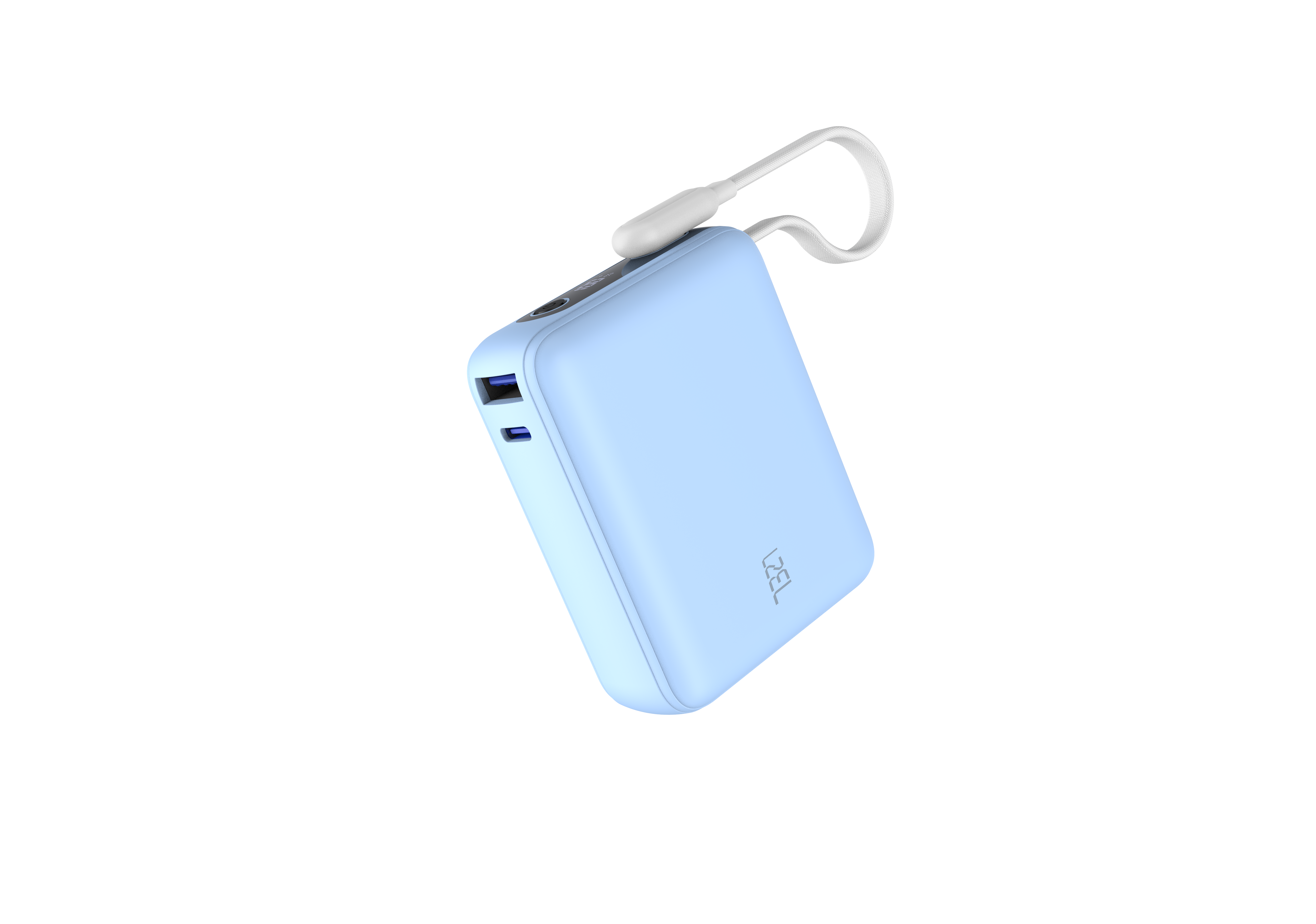 LZEL PrimeBrio 5K Mini PD Power Bank – 5000mAh, 20W, Built-in Type-C Cable | Light Blue