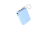 LZEL PrimeBrio 10K Mini PD Power Bank – 10000mAh, 30W, Built-in Type-C Cable | Light Blue