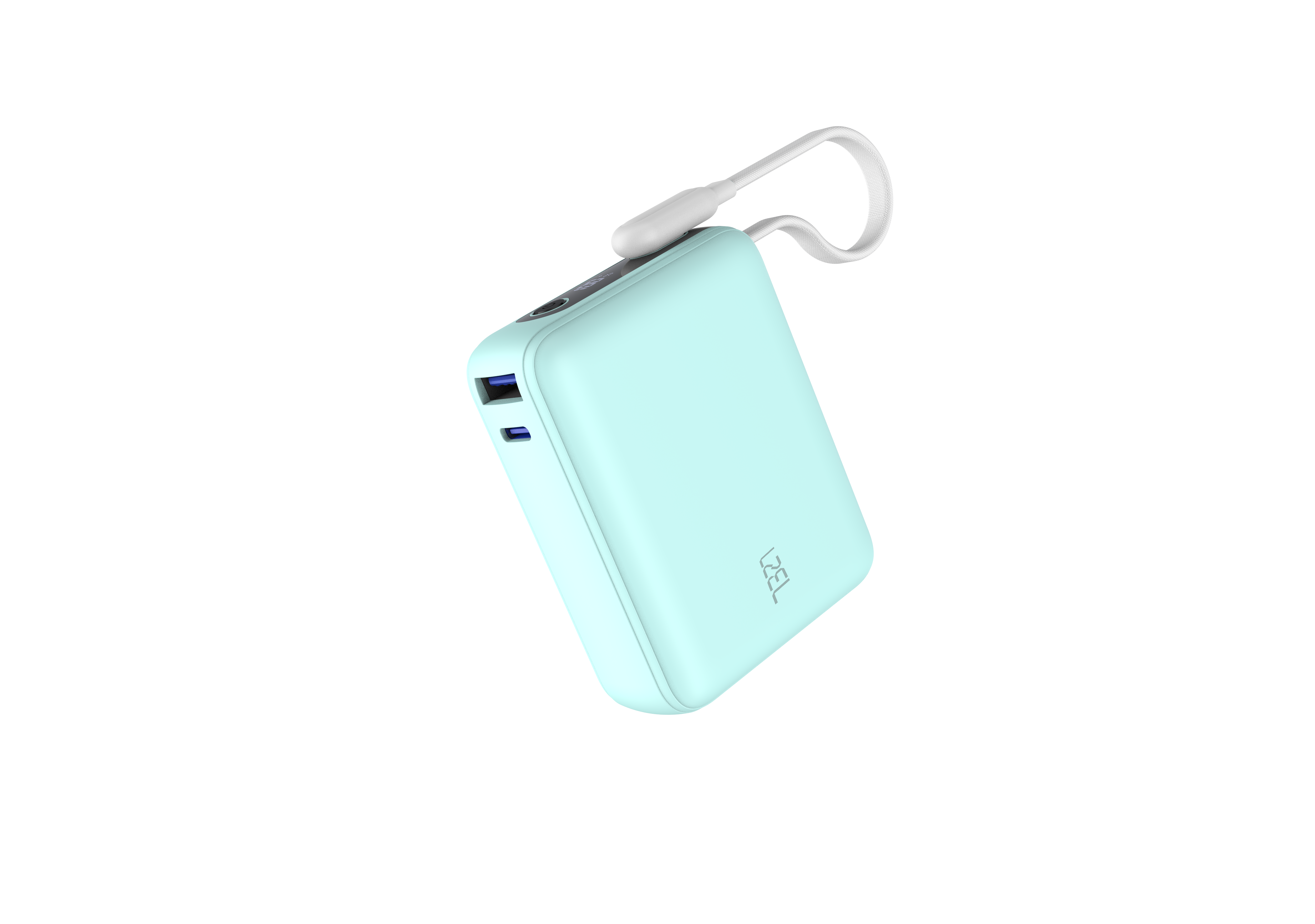 LZEL PrimeBrio 5K Mini PD Power Bank – 5000mAh, 20W, Built-in Type-C Cable | Light Green