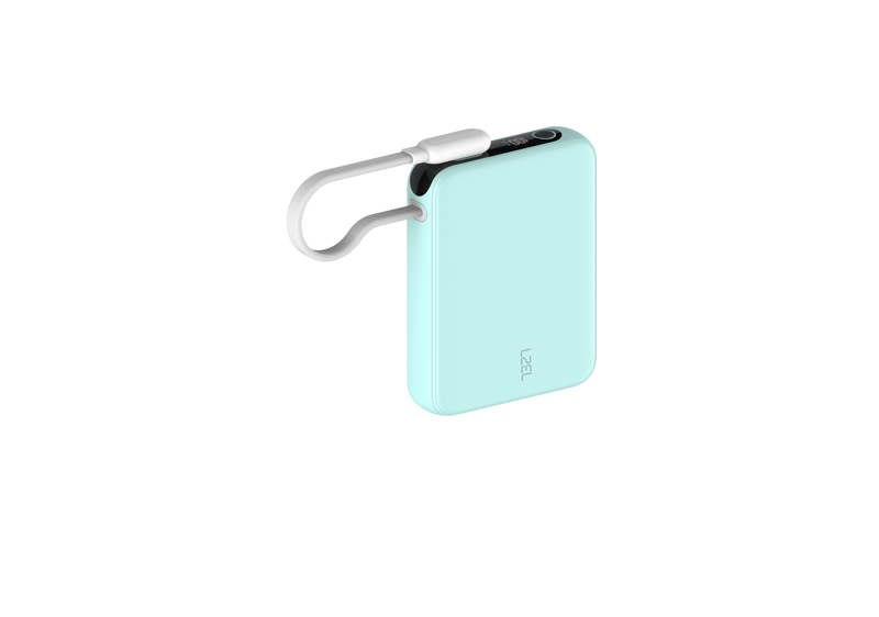 LZEL PrimeBrio 10K Mini PD Power Bank – 10000mAh, 30W, Built-in Type-C Cable