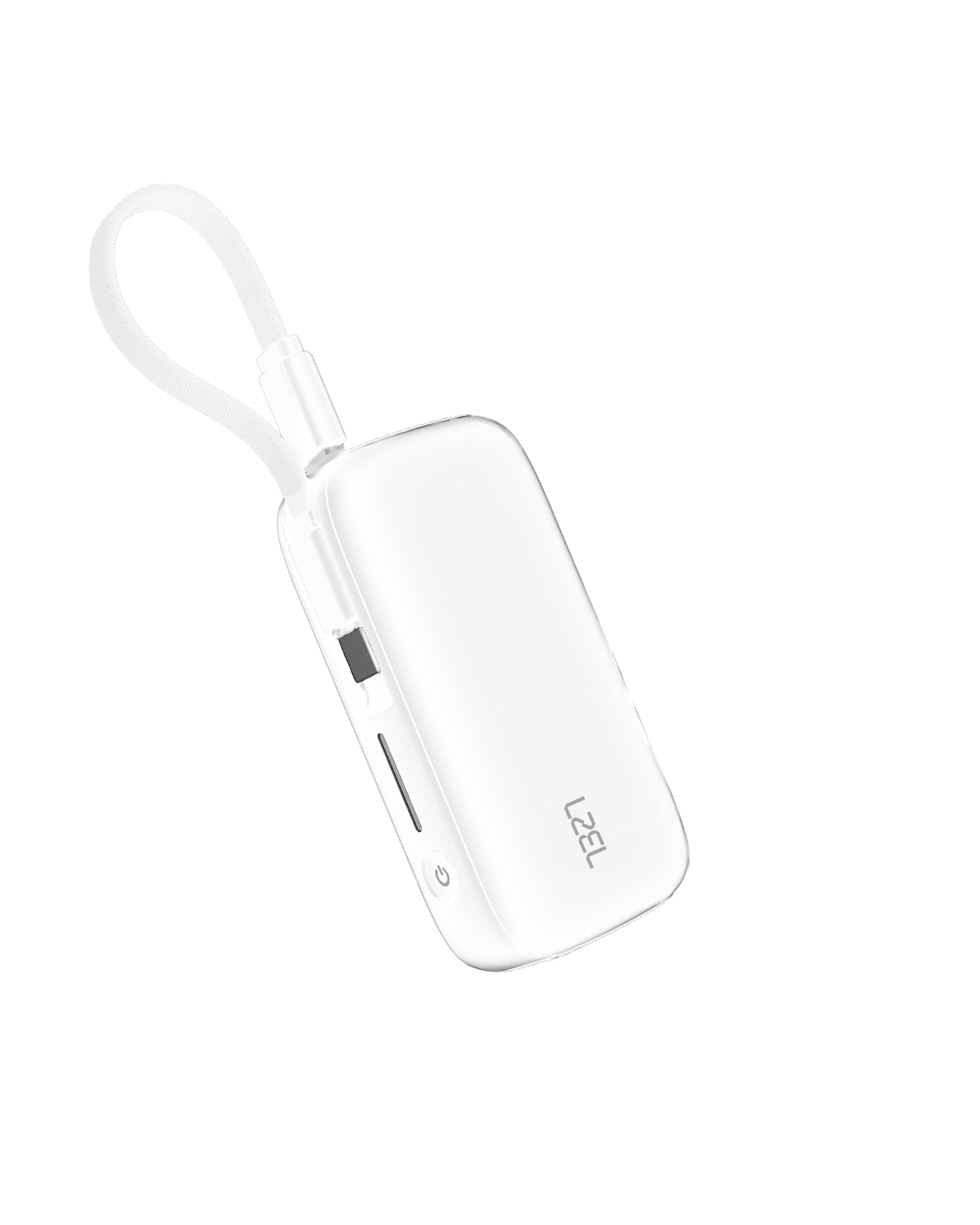 LZEL PrimeBrio Neo 5K Mini Power Bank 22.5W – 5000mAh, Detachable Type-C Cable | White