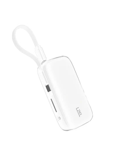 LZEL PrimeBrio Neo 5K Mini Power Bank 22.5W – 5000mAh, Detachable Type-C Cable