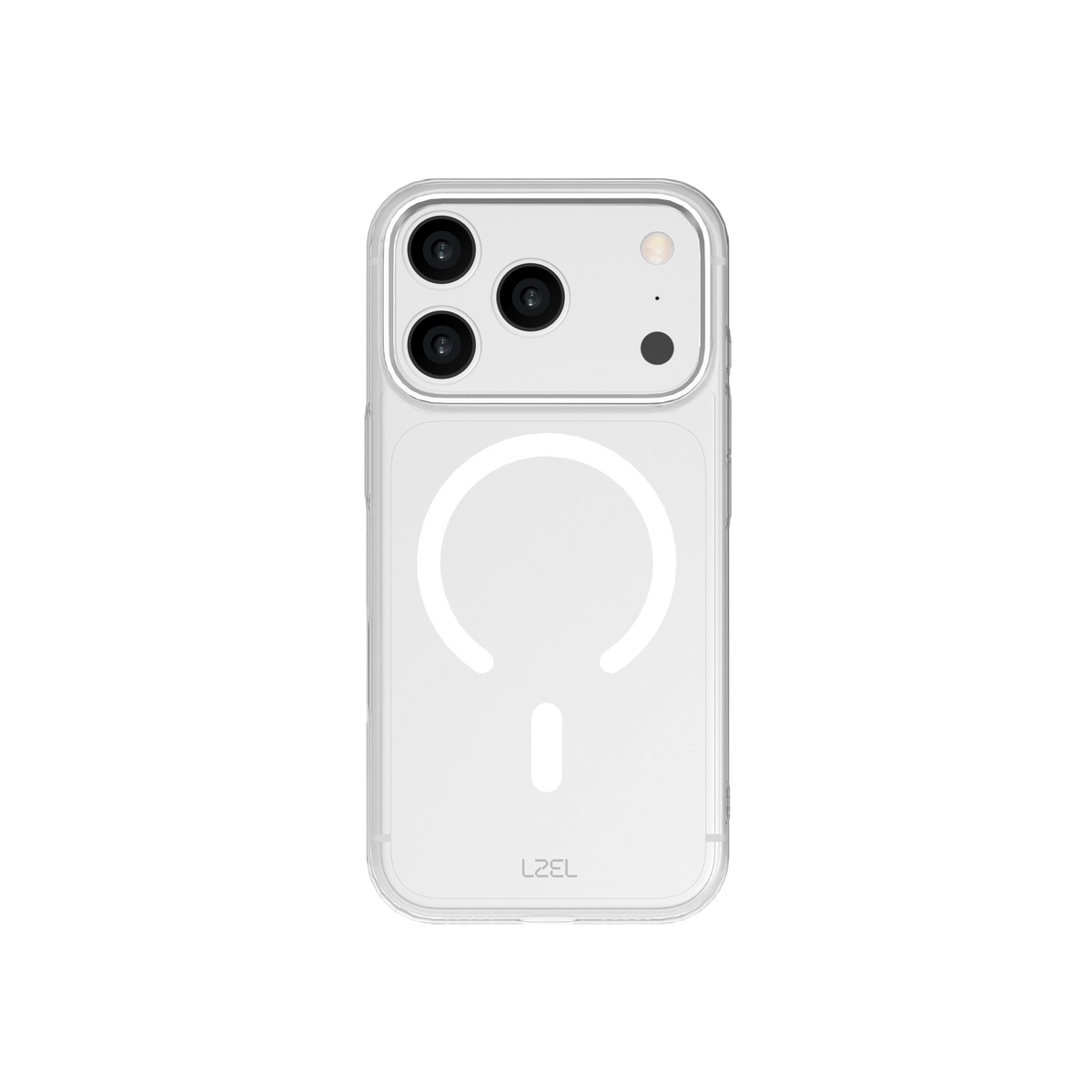 كفر LZEL CLEARSHIELD MAG شفاف كريستالي بدعم MagSafe لـ iPhone 18 Pro و18 Pro Max | أبيض