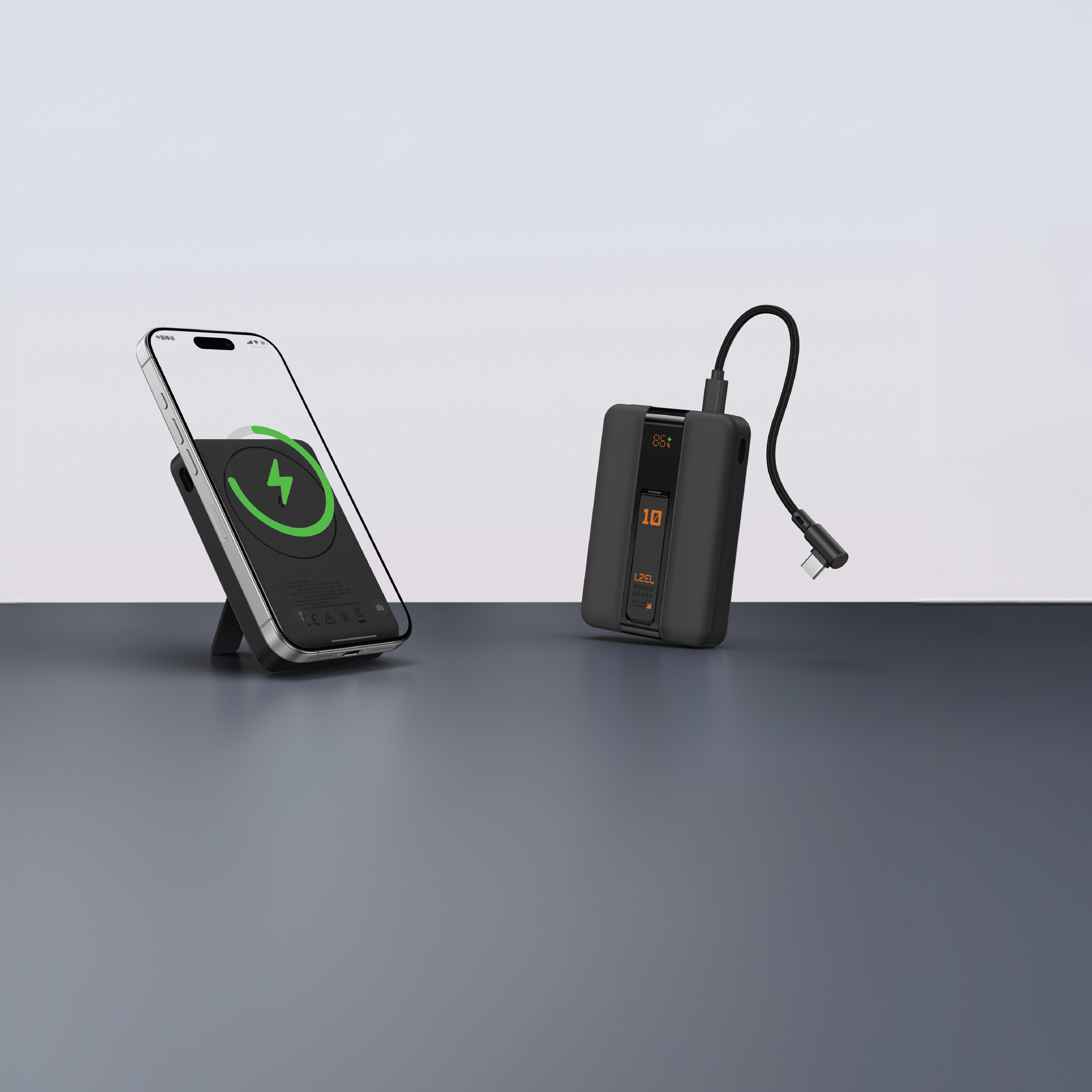 بطارية متنقلة لاسلكية ZenoFlex MaxCharge من ليزل بسعة 10000 مللي أمبير | أسود