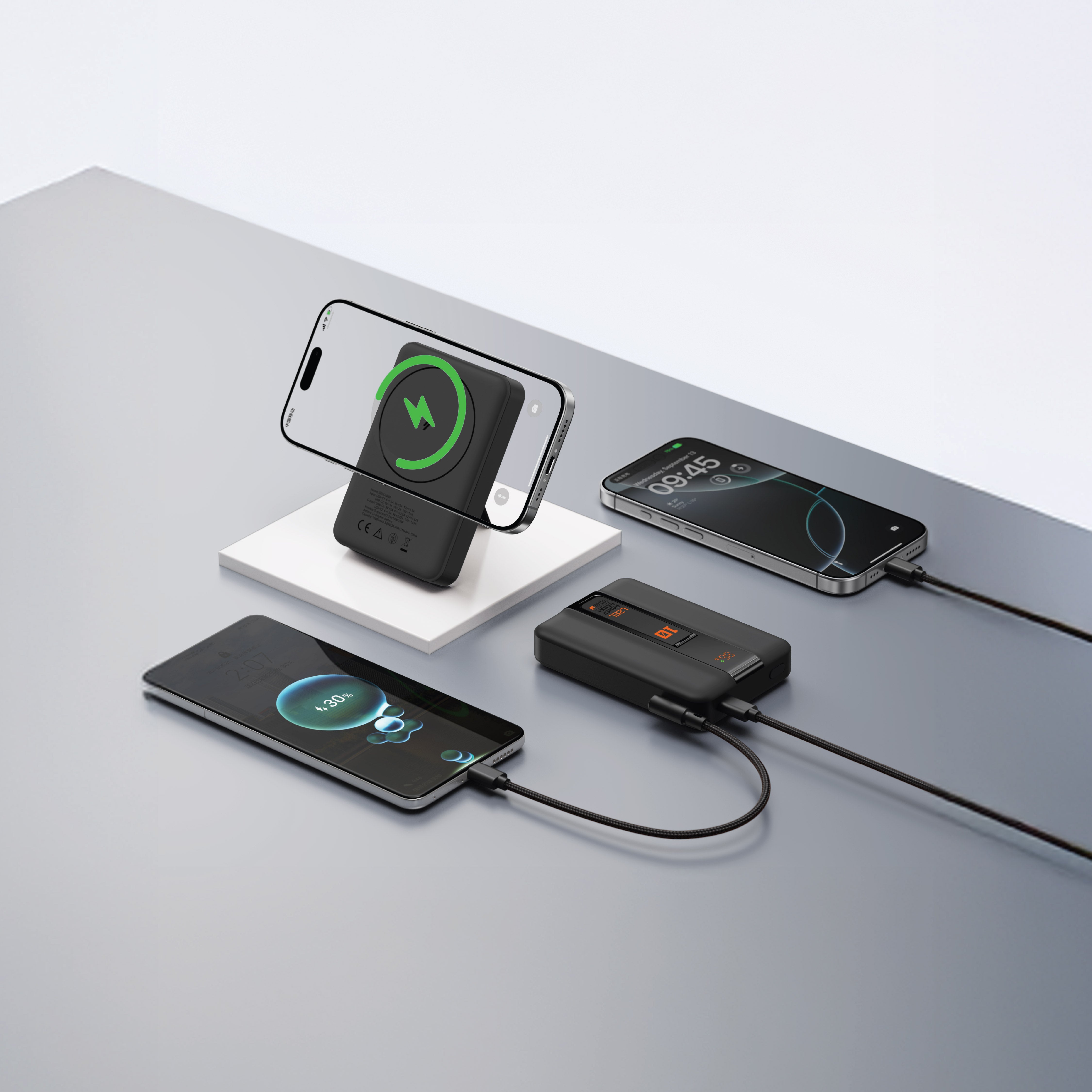 بطارية متنقلة لاسلكية ZenoFlex MaxCharge من ليزل بسعة 10000 مللي أمبير | أسود