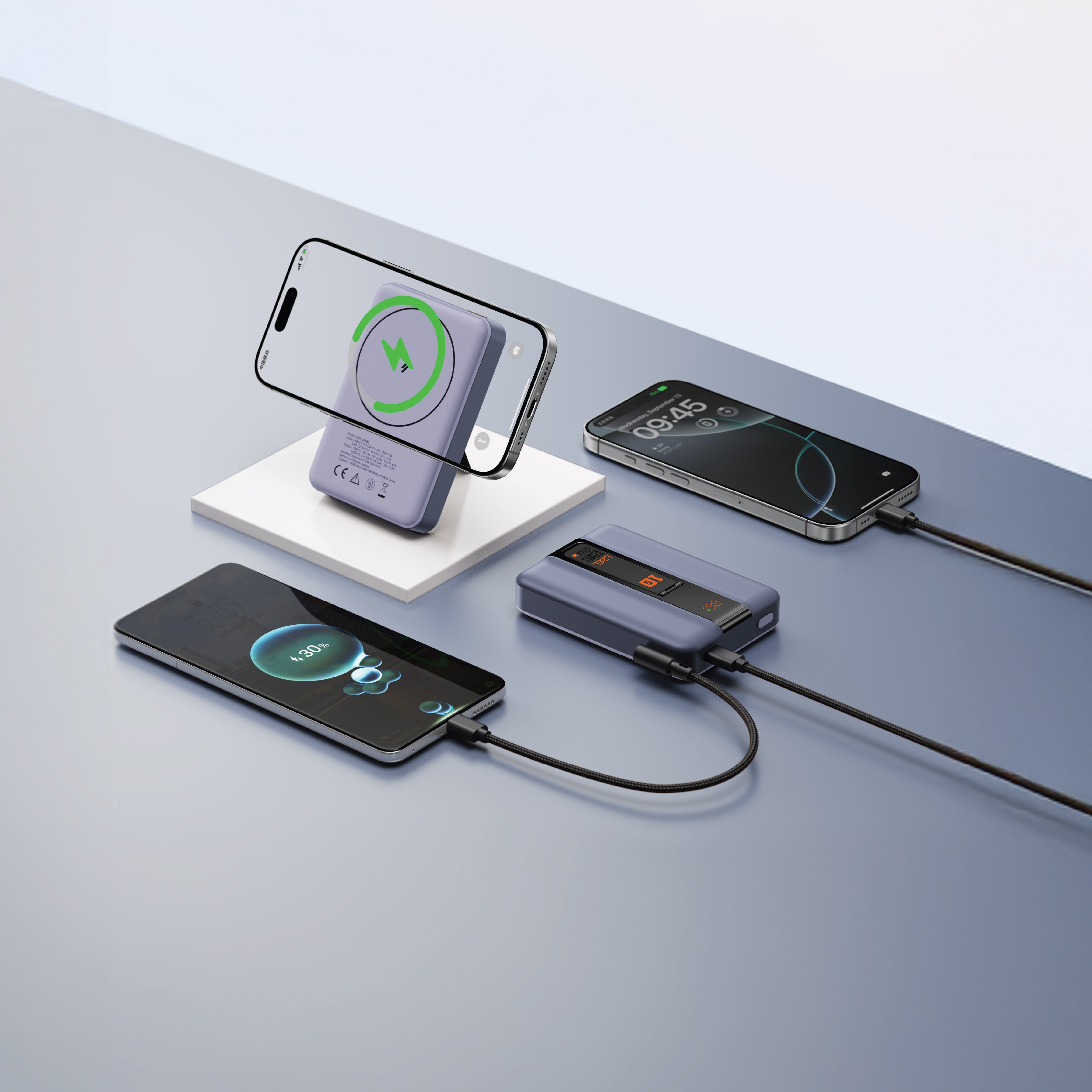 LZEL ZenoFlex MaxCharge 10000mAh Wireless Charging Power Bank | Navy Blue