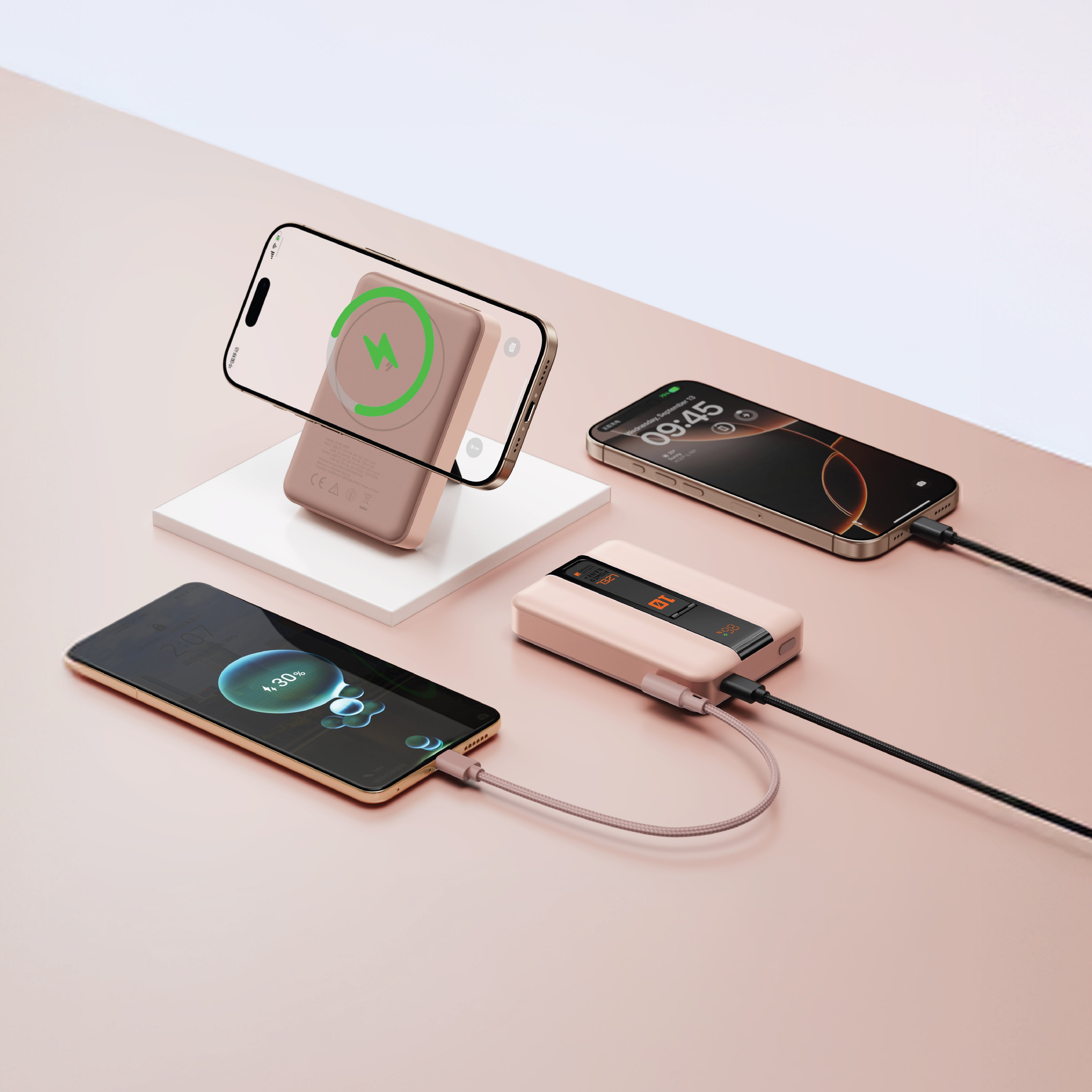 LZEL ZenoFlex MaxCharge 10000mAh Wireless Charging Power Bank | Mocha